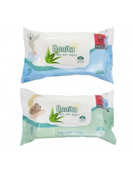 Мокри кърпи с капак Bonita Baby Aloe Vera 120 бр